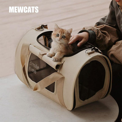 Cat Carrier Bag Folded Tote Khaki Large Bag