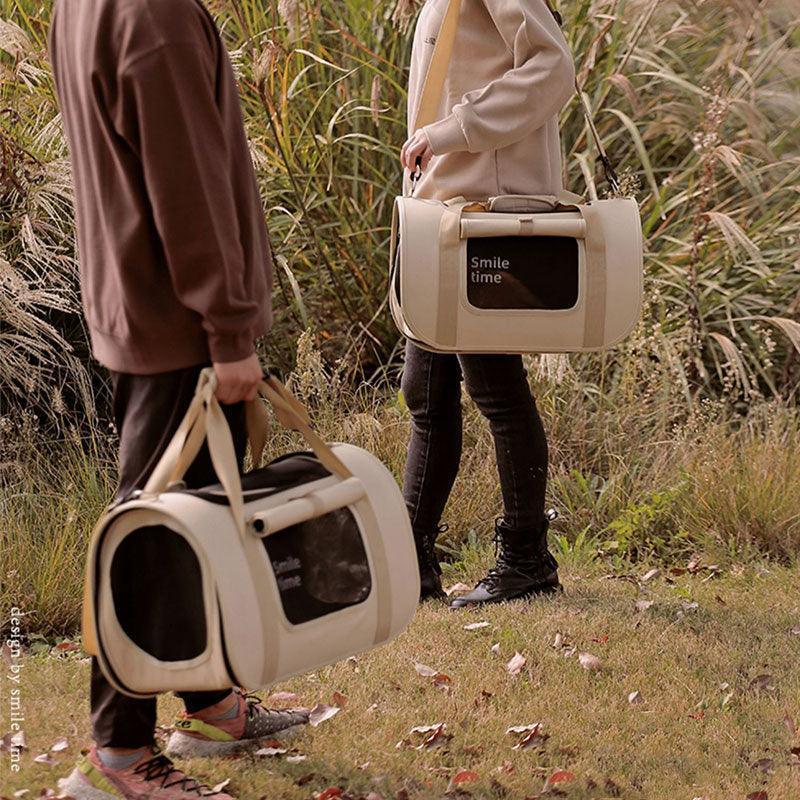 Cat Carrier Bag Folded Tote Khaki Large Bag - MEWCATS