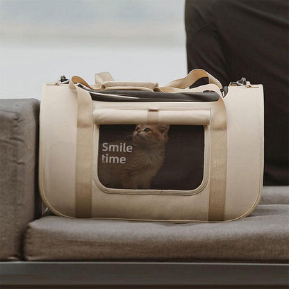 Cat Carrier Bag Folded Tote Khaki Large Bag - MEWCATS