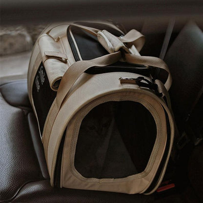 Cat Carrier Bag Folded Tote Khaki Large Bag - MEWCATS