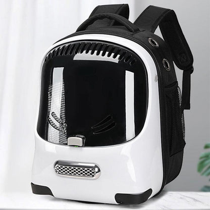 Cat Carrier Bag On Wheels Trolley Removable Rolling White Pet Backpack