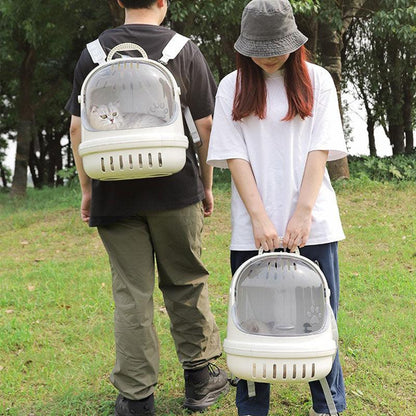 Cat Carrying Bag Transparent Portable White Space Capsule Pet Backpack