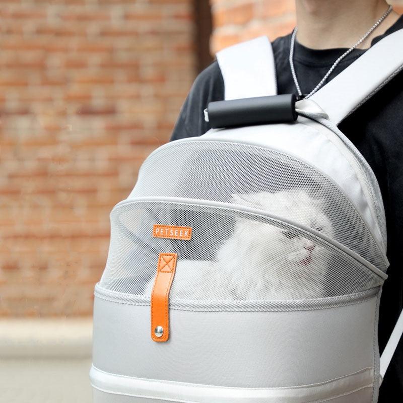 Cat Carrier Bag Portable Breathable White Outdoor travel Pet Backpack