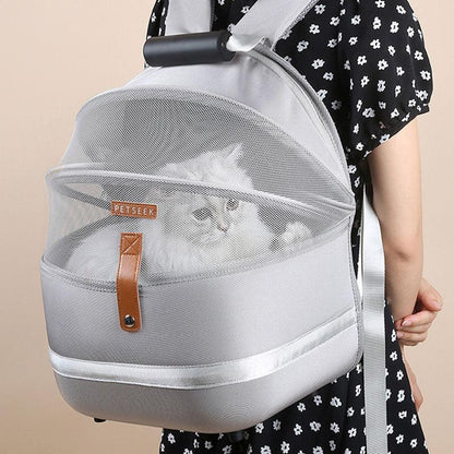 Cat Carrier Bag Portable Breathable White Outdoor travel Pet Backpack