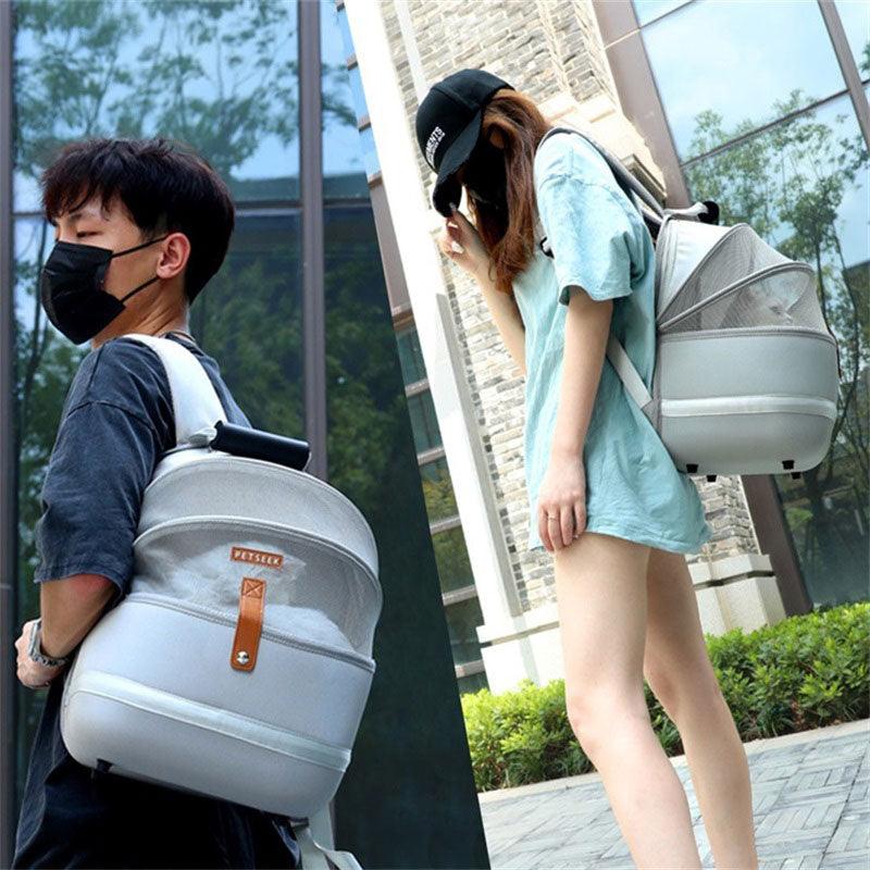 Cat Carrier Bag Portable Breathable White Outdoor travel Pet Backpack
