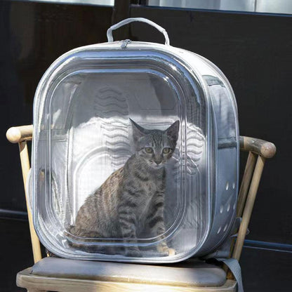 Cat Carrier Bag Space Capsule Foldable Transparent Gery Pet Backpack