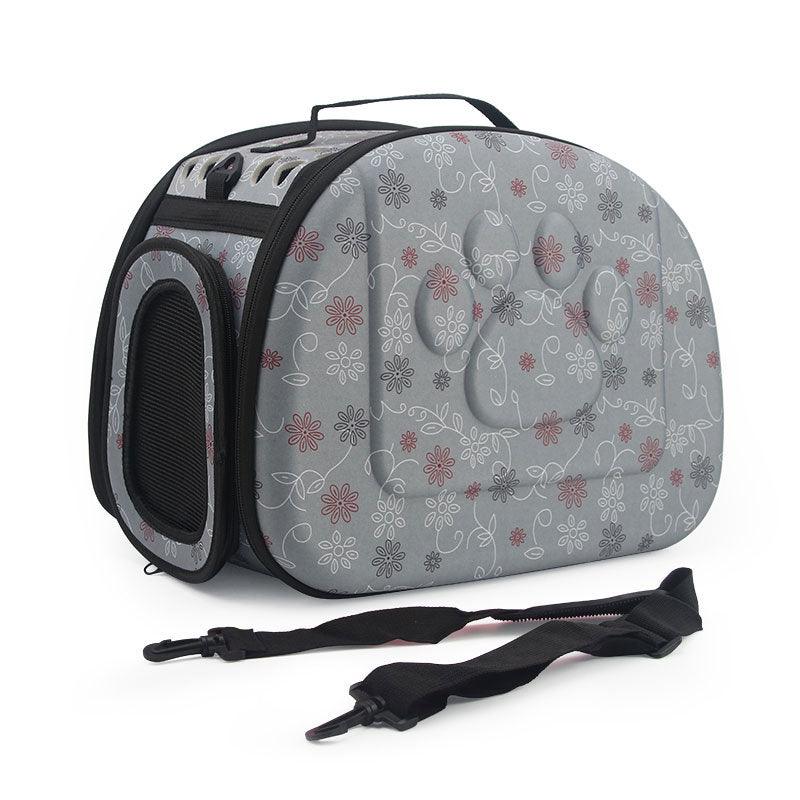 Cat Carrier Bag Travel Foldable Tote  Grey Portable Handbag Shoulder Bag