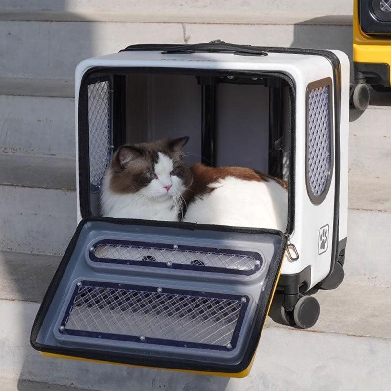 Cat Carrier Bag with Wheels Luggage Cat Trolley Case