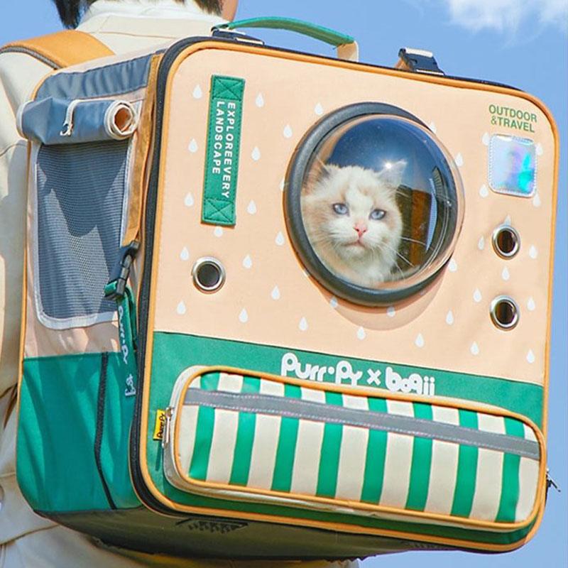 Cat Carrier Bag with Wheels Space Capsule Large Space Pet Backpack