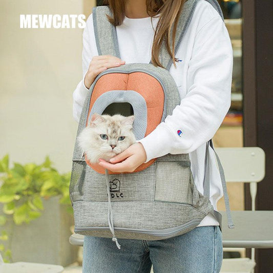Cat Carrier Front Pack Breathable Transport Bag Outdoor Travel Pet Backpack - MEWCATS