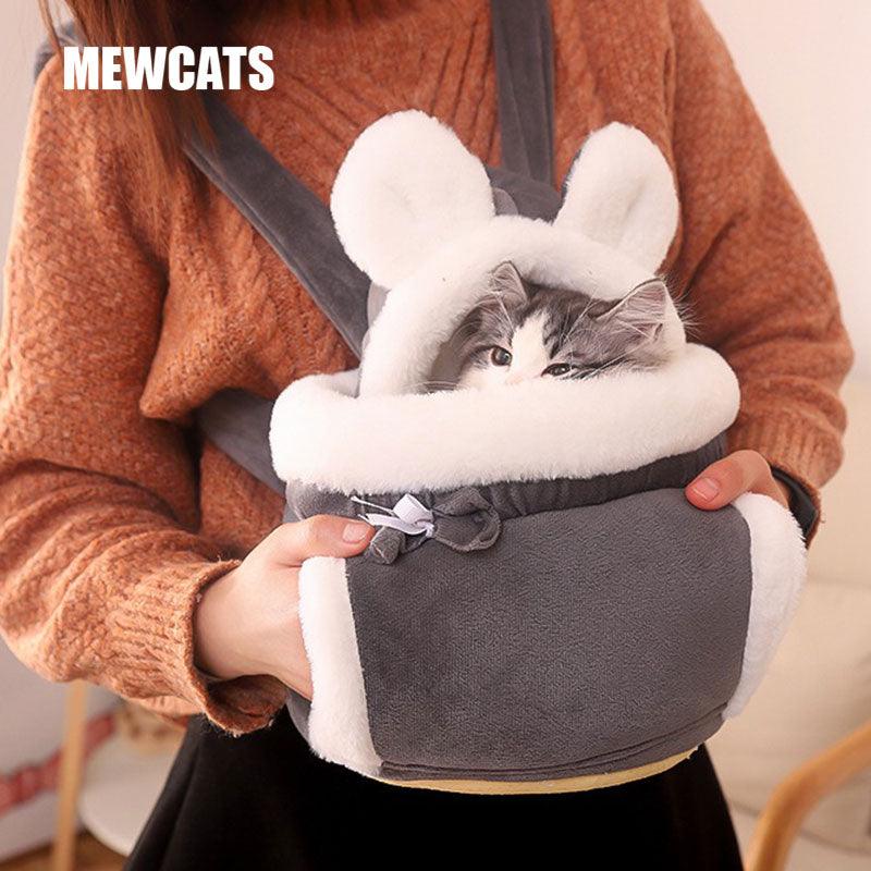 Cat Carrier Front Pack Warm Cat Bag 4 Color Carrying Pouch Soft Backpack - MEWCATS