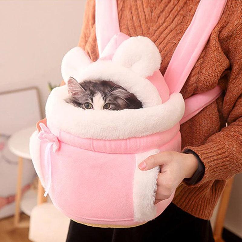 Cat Carrier Front Pack Warm Cat Pink Bag Carrying Pouch Soft Backpack