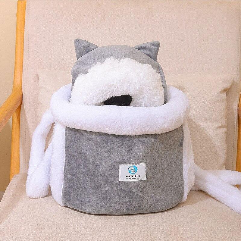Cat Carrier Front Pack Warm Cat Grey Bag Carrying Pouch Soft Backpack