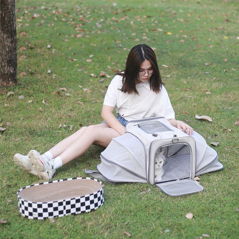 Cat Carrier On Wheels Tote Expandable 3 Style Rolling Luggage - MEWCATS