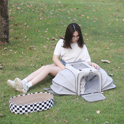 Cat Carrier On Wheels Tote Expandable 3 Style Rolling Luggage - MEWCATS
