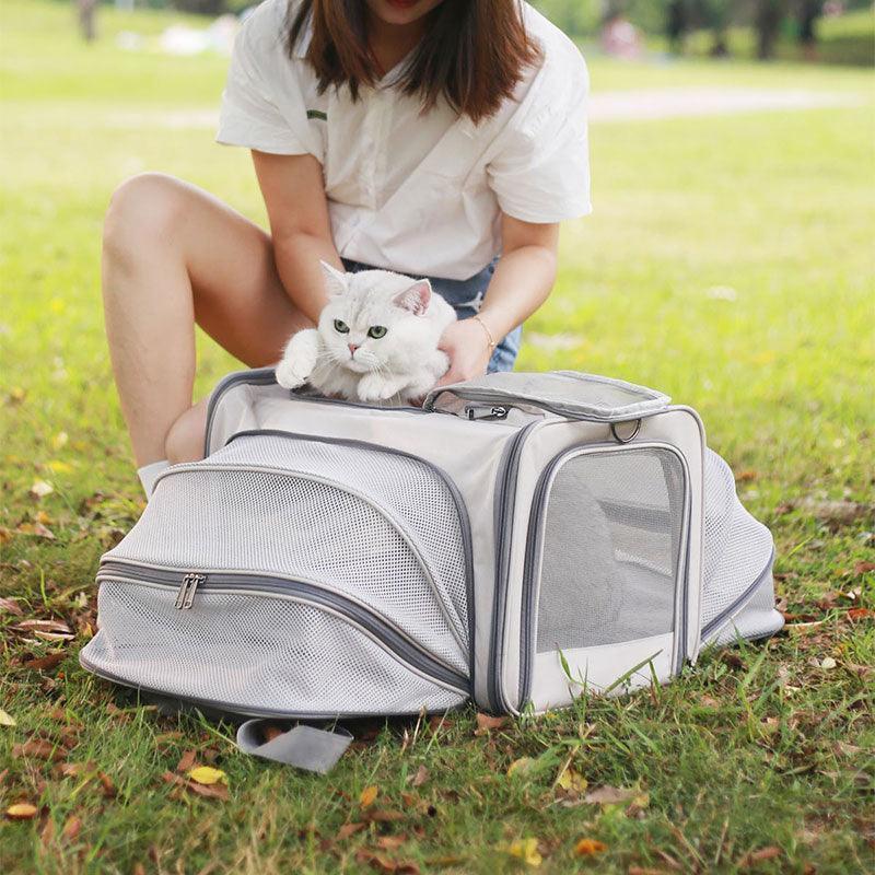 Cat Carrier On Wheels Tote Expandable 3 Style Rolling Luggage - MEWCATS