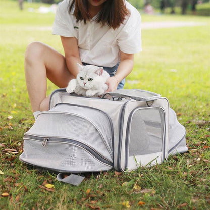 Cat Carrier On Wheels Tote Expandable 3 Style Rolling Luggage - MEWCATS