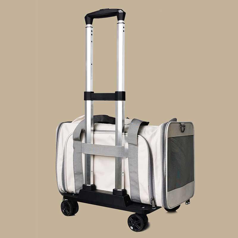 Cat Carrier On Wheels Tote Expandable 3 Style Rolling Luggage - MEWCATS