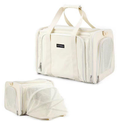 Cat Carrier Shoulder Bag Expandable Tote Foldable Pet Handbag - MEWCATS