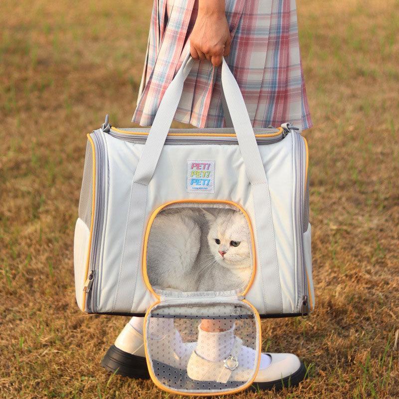 Cat Carrier Shoulder Bag Expandable Tote Foldable Pet Handbag - MEWCATS