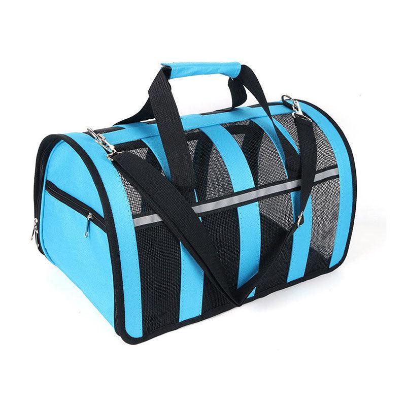 Cat Carrier Tote Portable Breathable Travel Outdoor Shoulder Bag Blue Pet Handbag