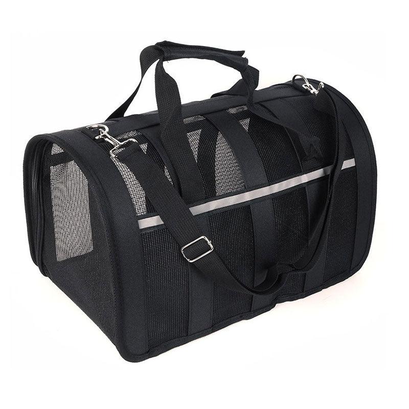 Cat Carrier Tote Portable Breathable Travel Outdoor Shoulder Bag Black Pet Handbag