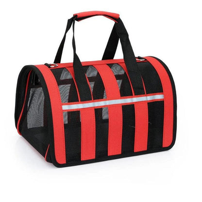 Cat Carrier Tote Portable Breathable Travel Outdoor Shoulder Bag Red Pet Handbag
