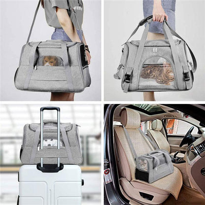 Cat Carrier Tote Portable Breathable Folding Soft Bag 2 Color Travel Handbag