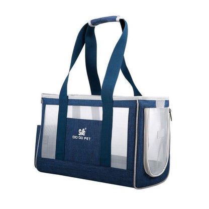 Cat Carrier Tote Breathable Portable Pet Handbag Blue Travel Shoulder Bag