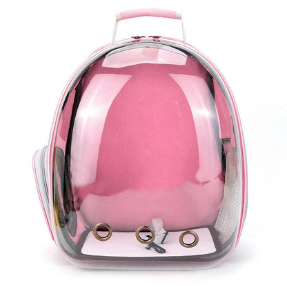 Cat Carrier Pink Bag Transparent Breathable Portable Backpack
