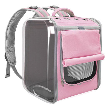 Cat Carrier Breathable Travel Outdoor Pink Pet Transparent Backpack