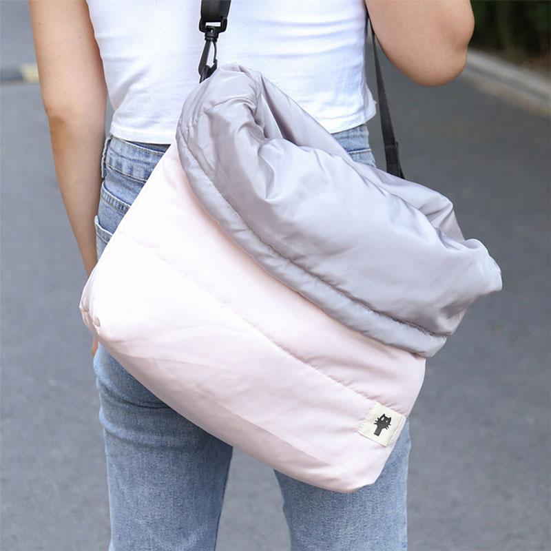 Cat Carrier Winter Travel Warm Portable Sleeping Bag Pink Shoulder Bags