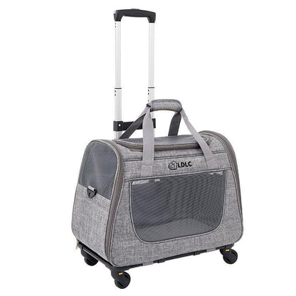 Cat Carrier With Wheels 2 Color Large Tote Trolley - MEWCATS