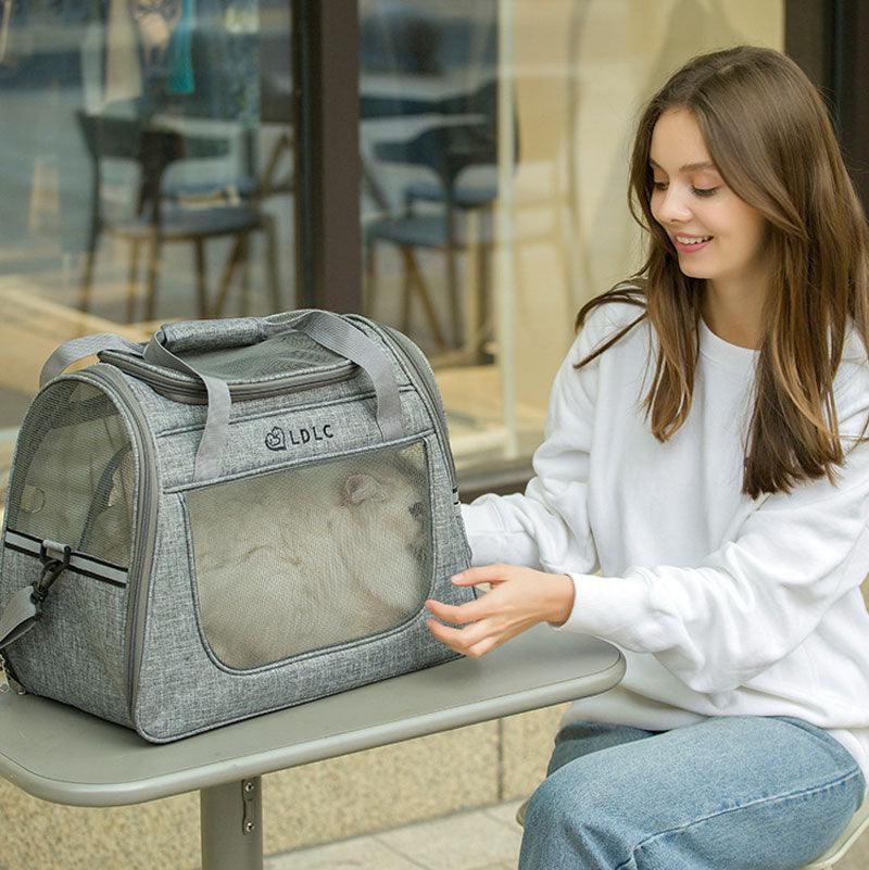 Cat Carrier With Wheels 2 Color Large Tote Trolley - MEWCATS