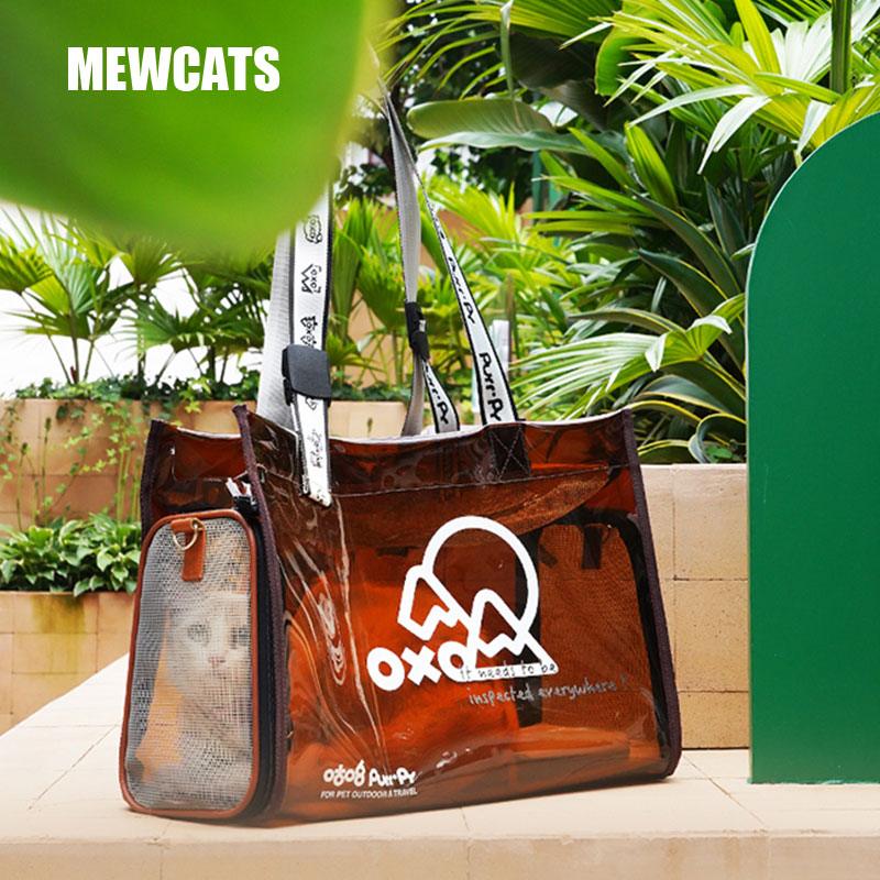 Cat Carrying Bag Shoulder Tote 3 Color Transparent Handbag