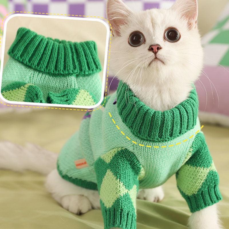 Cat Clothes 2 Color Warm Cute Turtleneck Sweater
