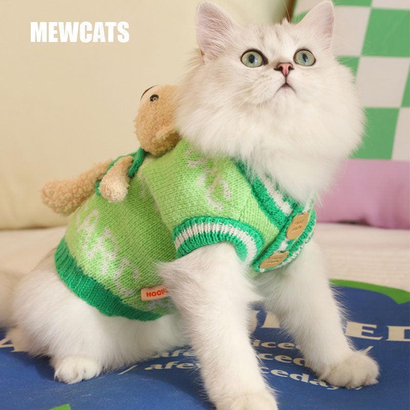 Cat Clothes 2 Style Warm Bear Rabbit Sweater