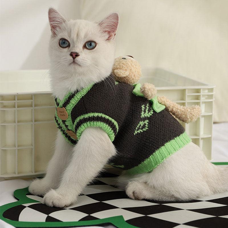Cat Clothes 2 Style Warm Bear Rabbit Sweater