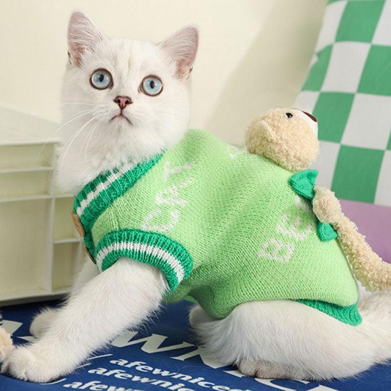 Cat Clothes 2 Style Warm Bear Rabbit Sweater