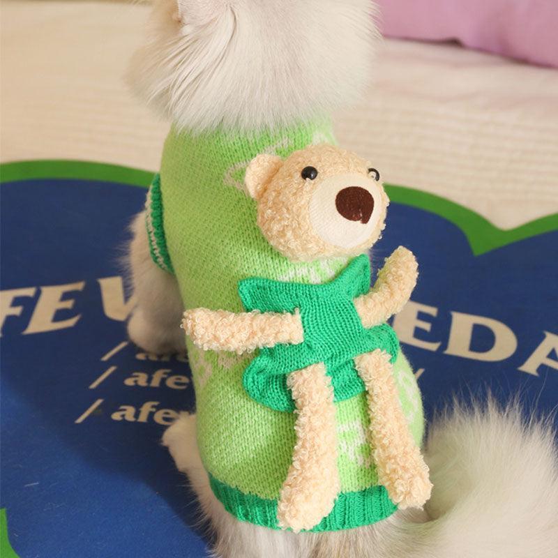Cat Clothes 2 Style Warm Bear Rabbit Sweater