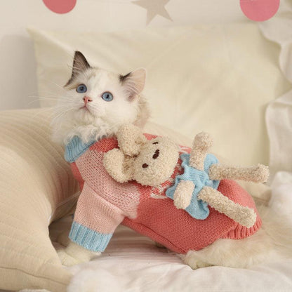 Cat Clothes 2 Style Warm Bear Rabbit Sweater