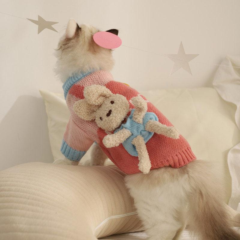 Cat Clothes 2 Style Warm Bear Rabbit Sweater