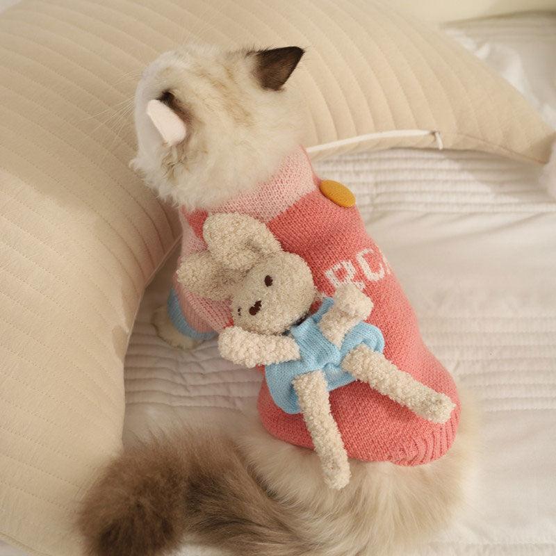 Cat Clothes 2 Style Warm Bear Rabbit Sweater
