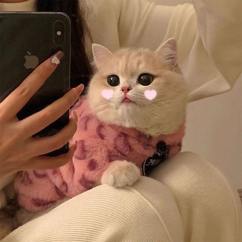 Cat Clothes 3 Color Winter Plush Warm Sweatshirts