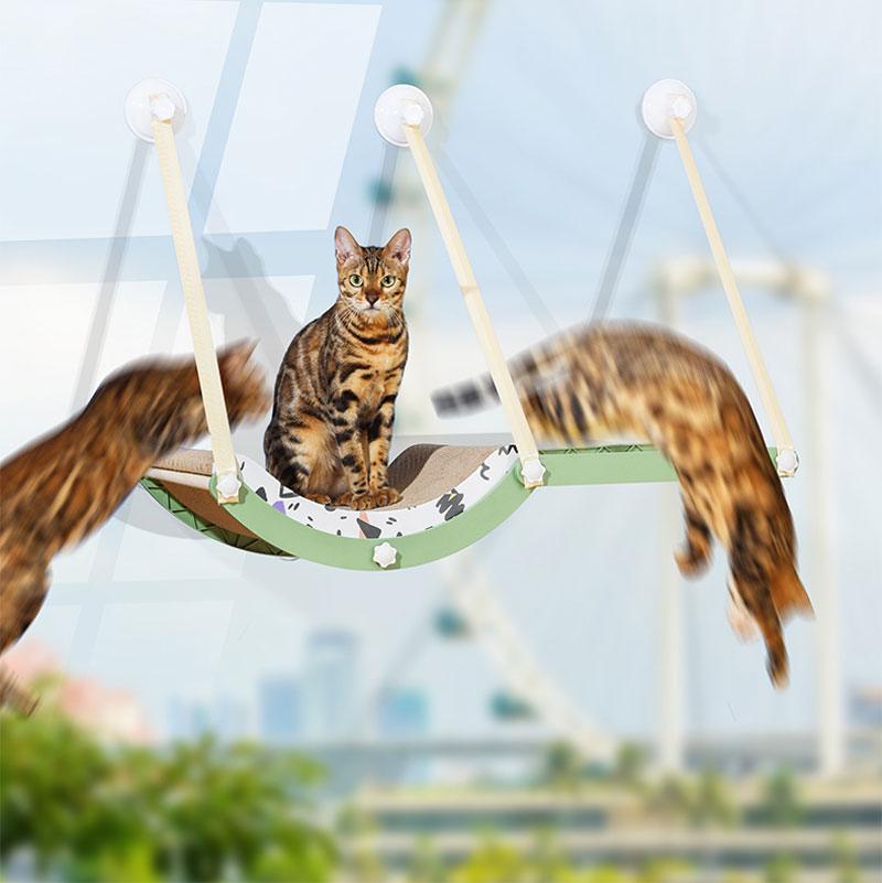 Cat Hammock Bed Window Scratching Board Nest Super Suction Cups - MEWCATS