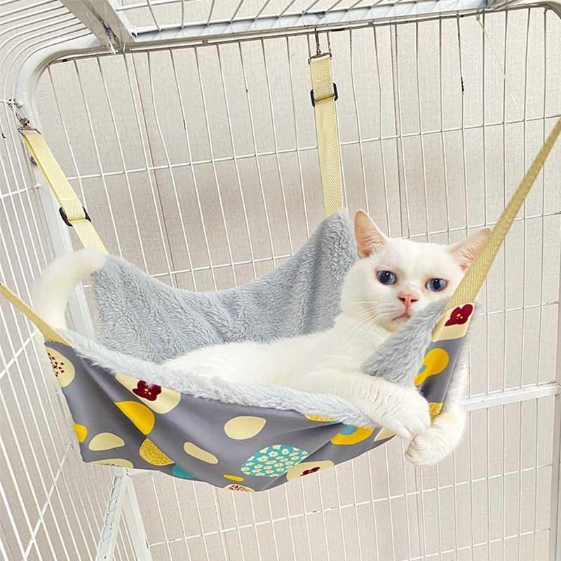 Cat Hammock for Cage Grey All Season Cute Cat Bed