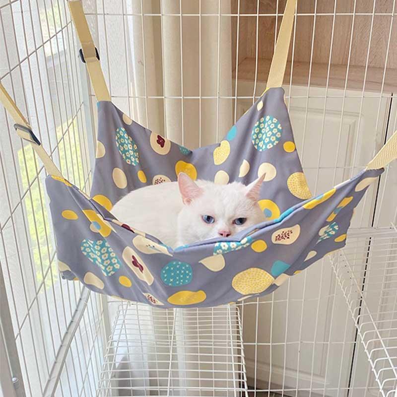 Cat Hammock for Cage Grey All Season Cute Cat Bed