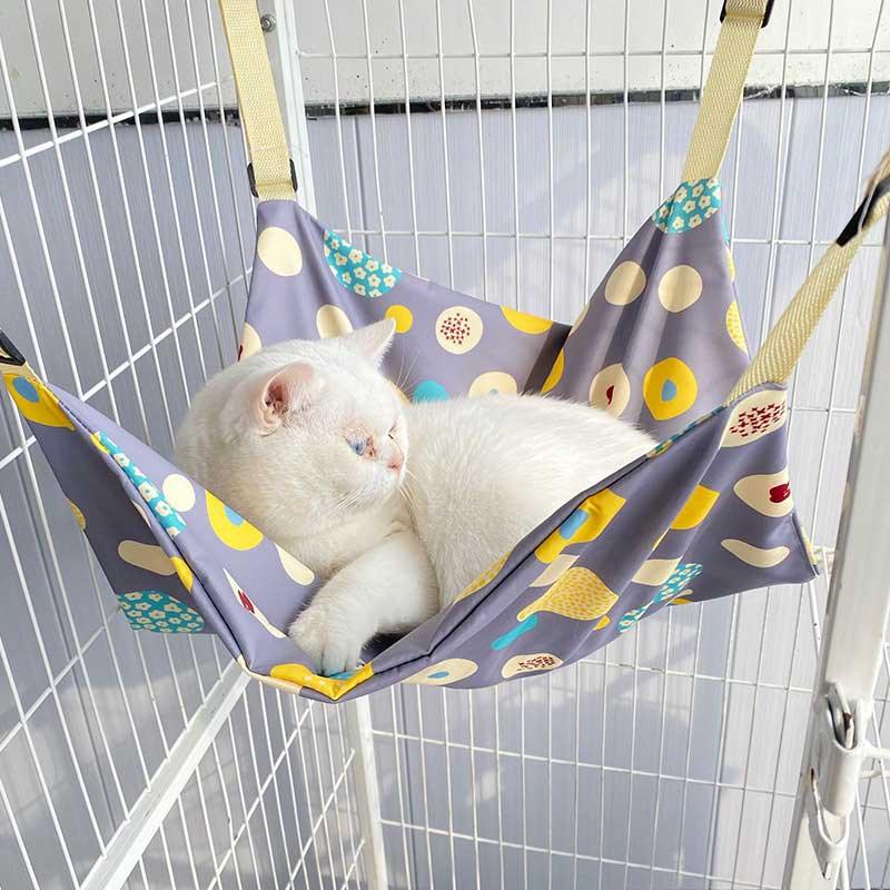 Cat Hammock for Cage Grey All Season Cute Cat Bed
