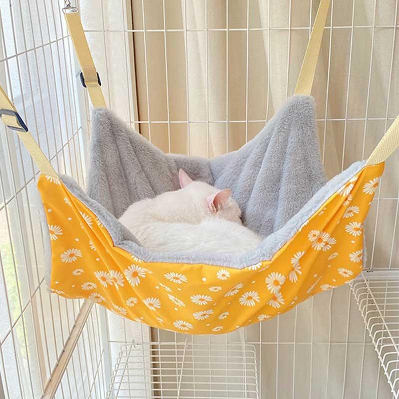 Cat Hammock for Cage Yellow All Season Cute Cat Bed