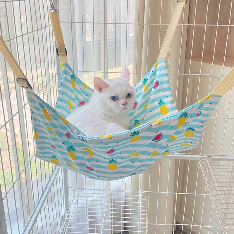 Cat Hammock for Cage Blue All Season Cute Cat Bed